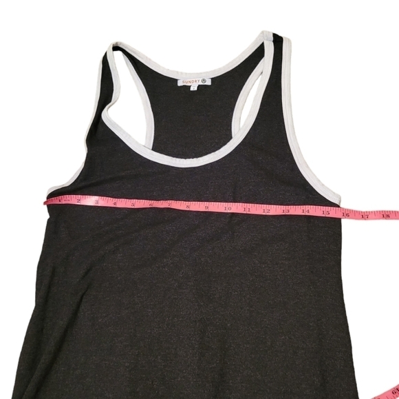 SUNDRY Ringer Maxi Dress Racerback Tank Jersey Knit Women's Size 2 = Medium - Picture 10 of 13